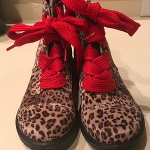 Girl's Leopard Print Fabric Boot - Size 13